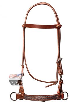 Sidepull with Rawhide Braiding and Dots